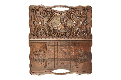 картинка Нарды резные "Лев" с ручкой 50, Haleyan от магазина Gamesdealer.ru