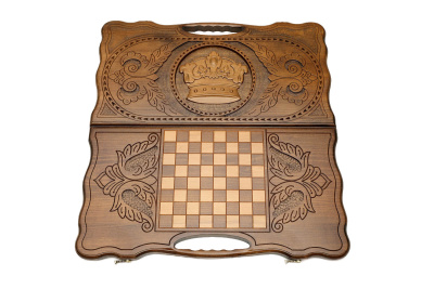 картинка Нарды резные "Корона" с ручкой, Haleyan от магазина Gamesdealer.ru