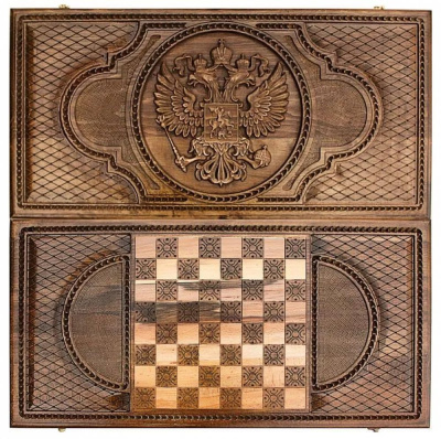 картинка Нарды резные "Герб РФ", Mkhitaryan от магазина Gamesdealer.ru