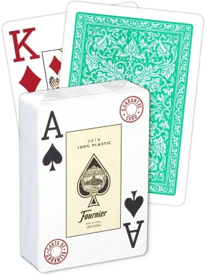 Карты "Fournier 2818 green" 100% пластик