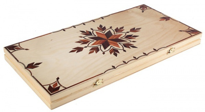 Нарды "Кировские" инкрустированные соломкой средние (Россия, дерево, 50х25х4 см)