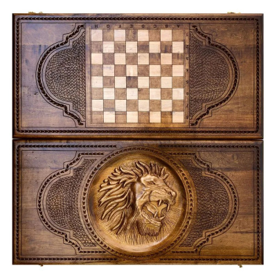 картинка Нарды резные "Лев", Mkhitaryan от магазина Gamesdealer.ru