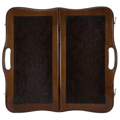 картинка Нарды кожаные "Кобра" большие с ручкой (Россия, дерево, 60х25х5 см) от магазина Gamesdealer.ru