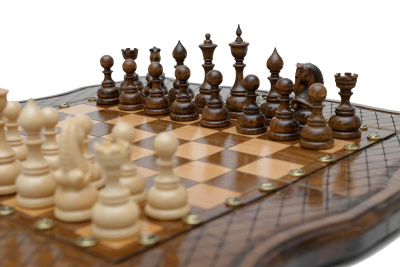 картинка Шахматы + нарды резные "Герб РФ" 50, Haleyan от магазина Gamesdealer.ru