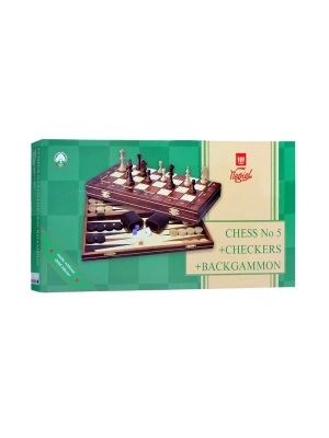 картинка Шахматы + Шашки + Нарды "Консул" (Польша, дерево, 48х24х5см), Madon от магазина Gamesdealer.ru