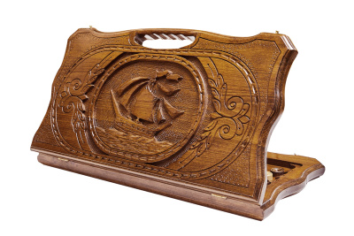 Нарды резные "Корабль-3" с ручкой 50, Haleyan