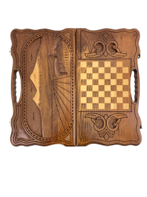 картинка Нарды резные "Арарат и Хор Вирап" с ручкой 50, Haleyan от магазина Gamesdealer.ru