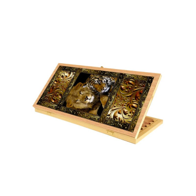 Нарды + Шашки Аравия Львы малые (Россия, дерево, 40 см), Partida