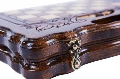 картинка Шахматы + нарды резные с Араратом 30 с ручкой, Haleyan от магазина Gamesdealer.ru