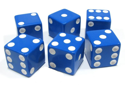 картинка Кости игральные пластиковые, 12 мм, 1шт, цвет синий от магазина Gamesdealer.ru