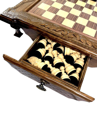картинка Шахматы резные в ларце с ящиками 50, Haleyan от магазина Gamesdealer.ru