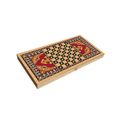 картинка Нарды + Шашки Аравия Красные средние (Россия, дерево, 50 см), Partida от магазина Gamesdealer.ru