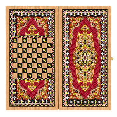 картинка Нарды + Шашки Аравия Красные большие (Россия, дерево, 60 см), Partida от магазина Gamesdealer.ru