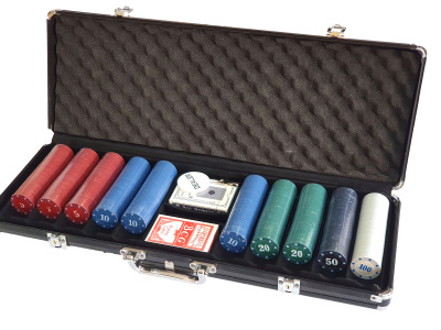 Набор для покера Simple на 500 фишек в черном кейсе