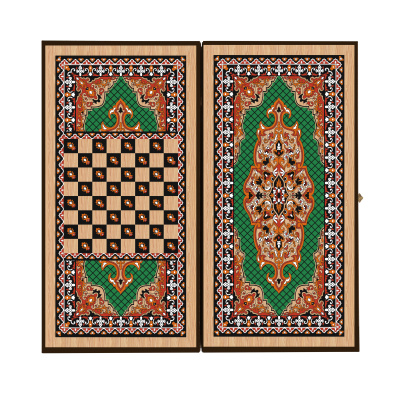 картинка Шахматы + нарды + шашки "Сирия Зеленые" малые от магазина Gamesdealer.ru