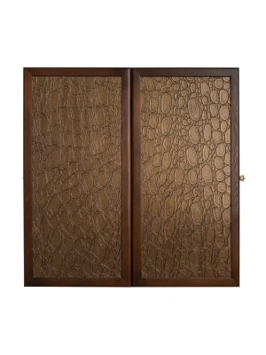 картинка Нарды кожаные "Бронза" малые (Россия, дерево, 40х20х5 см) от магазина Gamesdealer.ru