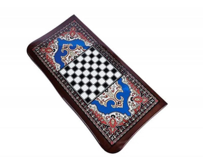 картинка Нарды Бакинские "Синий узор" в дипломате от магазина Gamesdealer.ru