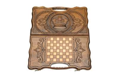 картинка Нарды резные "Корона" с ручкой 40, Haleyan от магазина Gamesdealer.ru