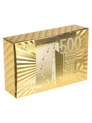 Карты игральные пластиковые золотые 500 ЕВРО (54 шт.)