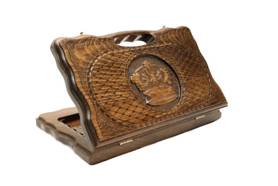 Нарды резные "Корона" с ручкой 30, Haleyan