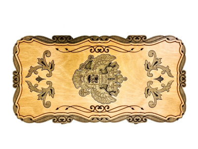 Нарды Марс "Герб РФ" малые (деревянные, 40 см, Россия), Partida