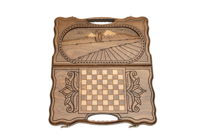 картинка Нарды резные "Арарат" с ручкой 40, Haleyan от магазина Gamesdealer.ru