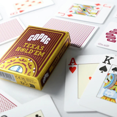 картинка Карты Copag Texas Holdem poker cards 100% plastic (Red) от магазина Gamesdealer.ru