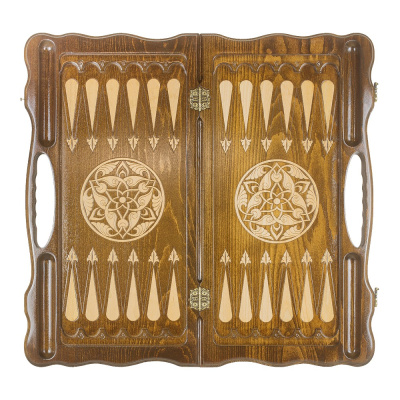 картинка Нарды резные "Две лошади" с ручкой 60, Haleyan от магазина Gamesdealer.ru