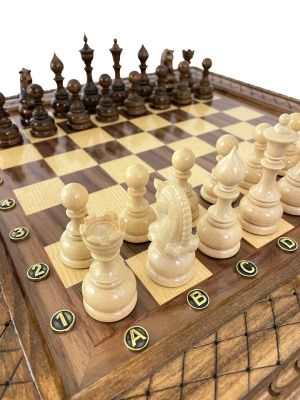 картинка Шахматы резные "Квадро" в ларце 50, Haleyan от магазина Gamesdealer.ru