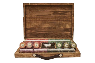 Набор для покера Luxury Ceramic на 500 фишек в кейсе из ясеня, Partida