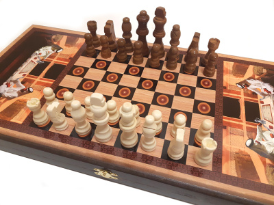 картинка Шахматы + нарды + шашки "Сирия Шейхи" малые от магазина Gamesdealer.ru