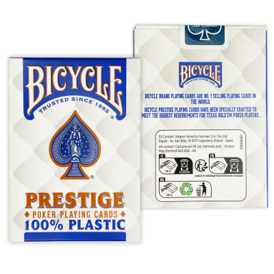 картинка Карты "Bicycle Prestige Rider 100% Plastic Jumbo blue" от магазина Gamesdealer.ru