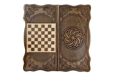 картинка Нарды резные "Тёмный Узор 5" 50, Mirzoyan от магазина Gamesdealer.ru