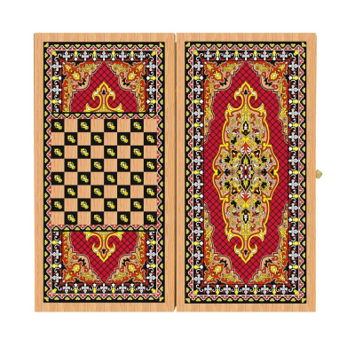 картинка Нарды + Шашки Аравия Красные средние (Россия, дерево, 50 см), Partida от магазина Gamesdealer.ru