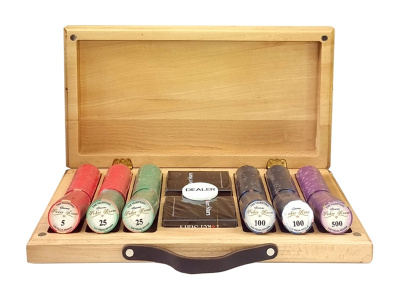 Набор для покера Valentino Ceramic на 300 фишек в кейсе из бука, Partida