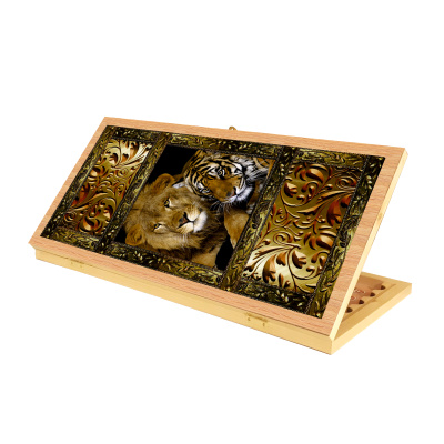 Нарды + Шашки Аравия Львы средние (Россия, дерево, 50 см), Partida