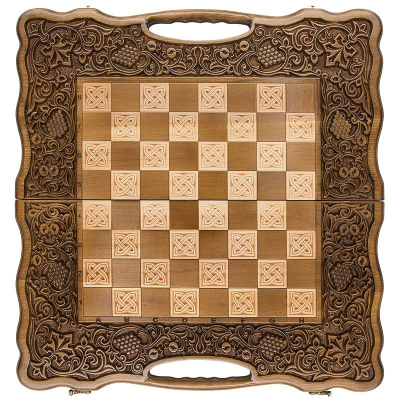 картинка Шахматы + нарды резные "Вардени" 60 с ручкой, Haleyan от магазина Gamesdealer.ru