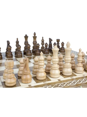 картинка Шахматы + Шашки + Нарды 3 в 1 "Амбассадор 3", 40 см, ясень, Partida от магазина Gamesdealer.ru