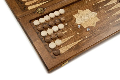 картинка Нарды резные "Золотой Узор 3", Mirzoyan от магазина Gamesdealer.ru