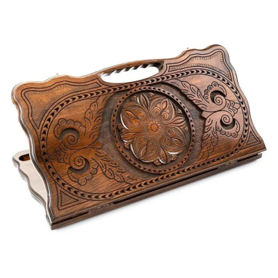 Нарды резные "Армянский узор 5" с ручкой 60, Haleyan