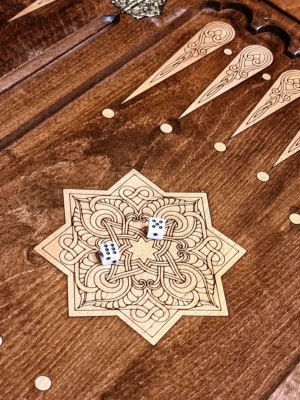 картинка Нарды резные "Золотой Узор 2", Mirzoyan от магазина Gamesdealer.ru