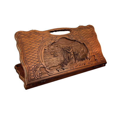 Нарды резные "Охота", с ручкой, Haleyan