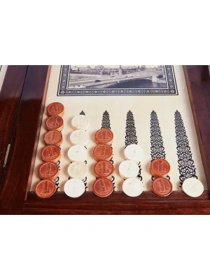 картинка Нарды бакинские "Москва" ч/Б в дипломате от магазина Gamesdealer.ru