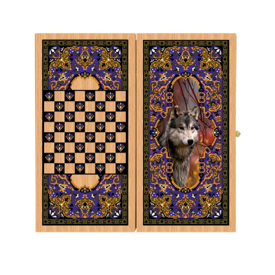 картинка Нарды + Шашки Аравия Волк малые (Россия, дерево, 40 см), Partida от магазина Gamesdealer.ru