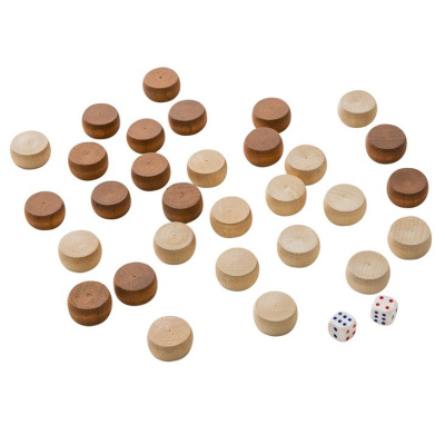 картинка Фишки для нард "Кировские" средние с кубиками от магазина Gamesdealer.ru