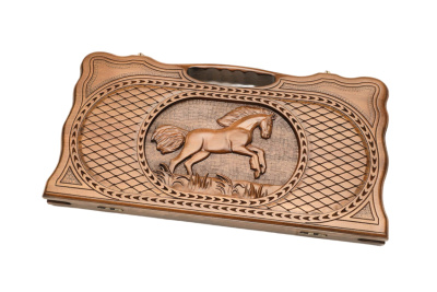 картинка Нарды резные "Лошадь" с ручкой 60, Haleyan от магазина Gamesdealer.ru