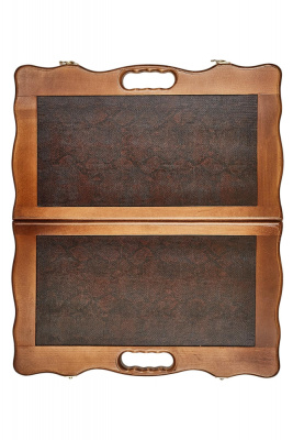 картинка Нарды кожаные "Кобра" малые в дипломате (Россия, дерево, 40х20х5 см) от магазина Gamesdealer.ru