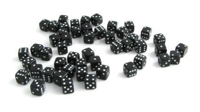 картинка Кости игральные пластиковые, 12 мм, 1шт, цвет черный от магазина Gamesdealer.ru