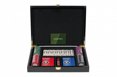 картинка Набор для игры в домино и покер Lux на 100 фишек от магазина Gamesdealer.ru