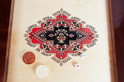 картинка Нарды Бакинские "Синий узор" в дипломате от магазина Gamesdealer.ru